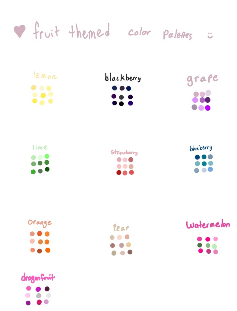 Fruit Themed Color Palettes Notability Gallery