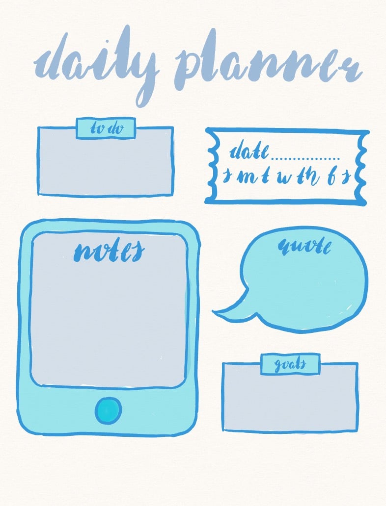 Blue Aesthetic Daily Planner Notability Gallery