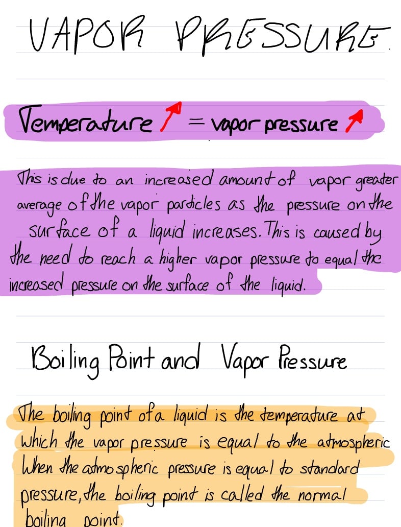 Chemistry Note Vapor Pressure Notability Gallery