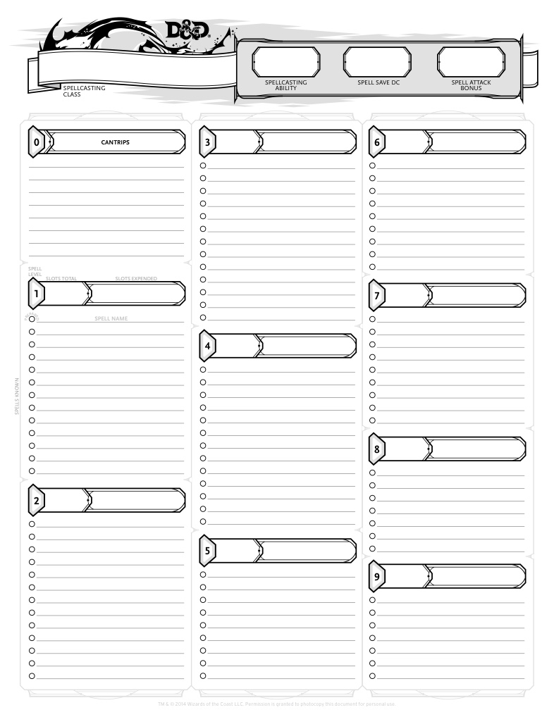PAGE 3 DnD Fillable Character Sheet Notability Gallery