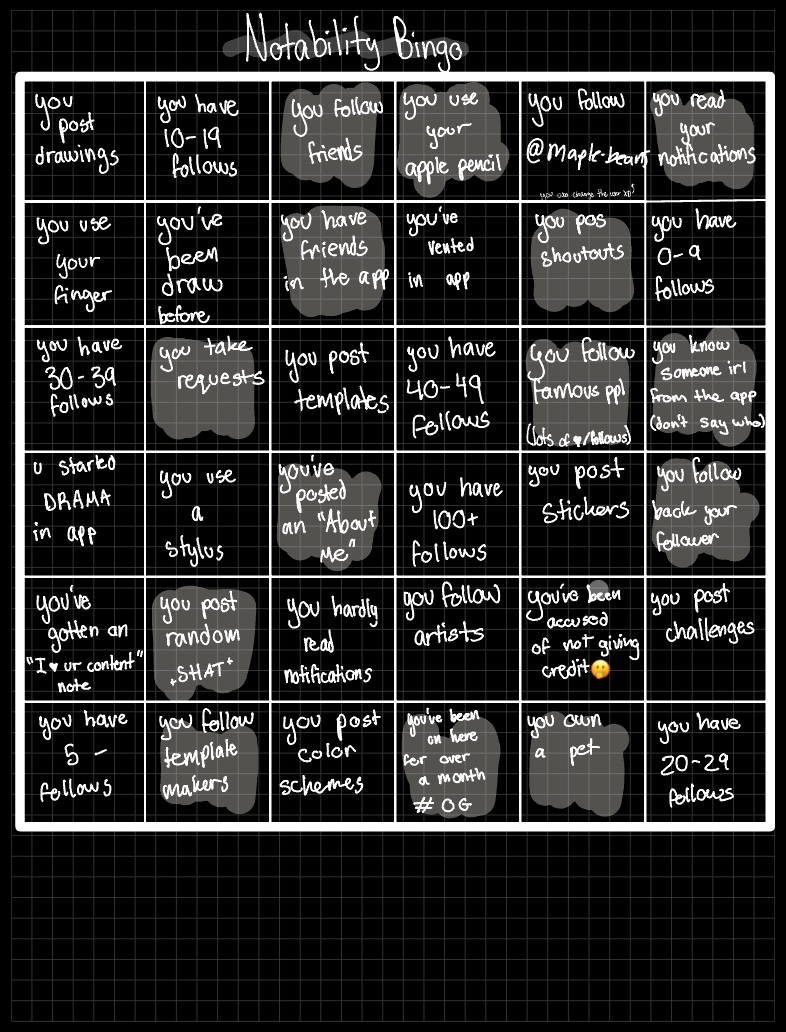 Notability Bingo Notability Gallery