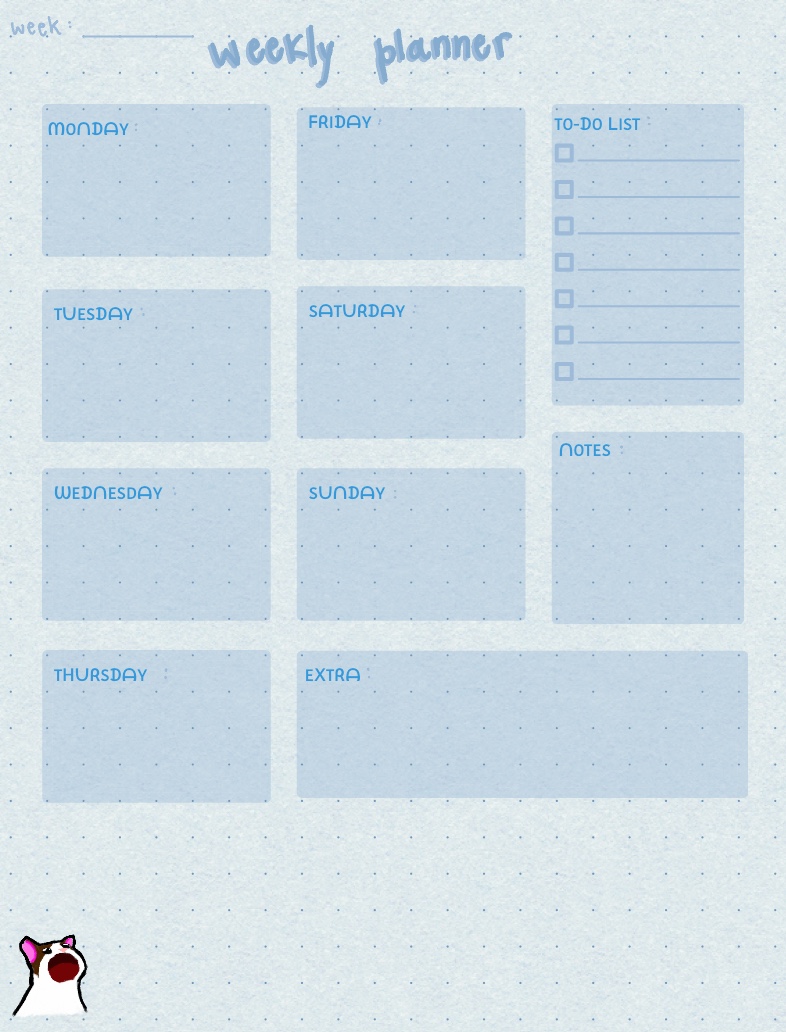 Blue Weekly Planner Notability Gallery