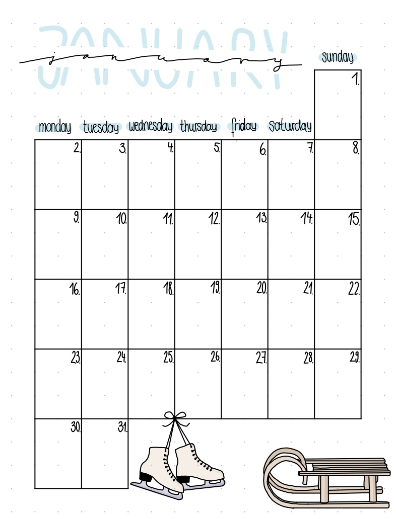 Calendario Gennaio Galleria Notability