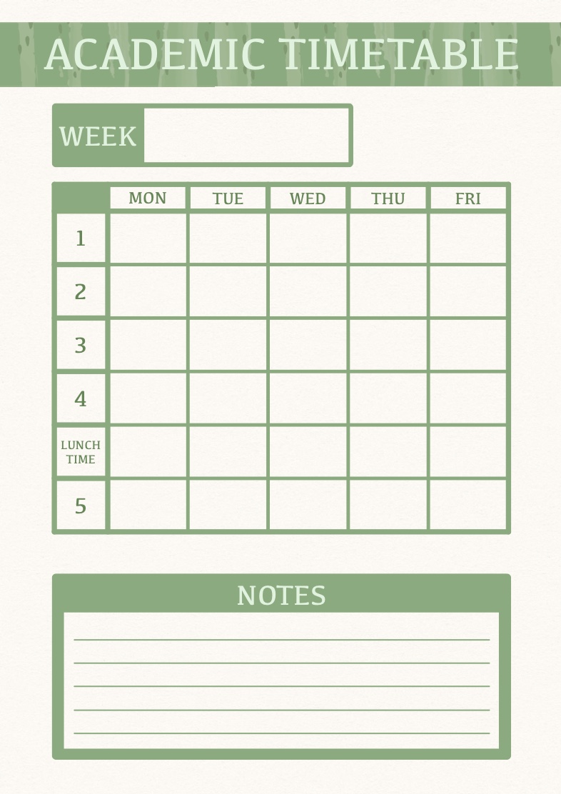 School Timetable - Green - Notability Gallery