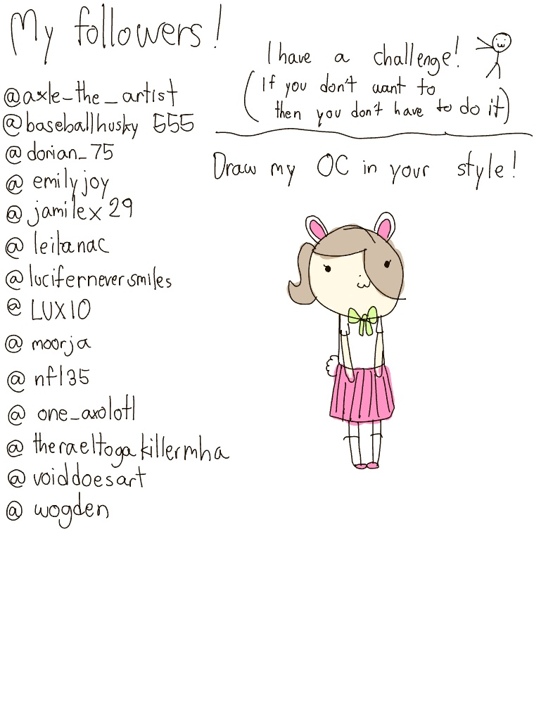 I also want to do an OC challenge! :(