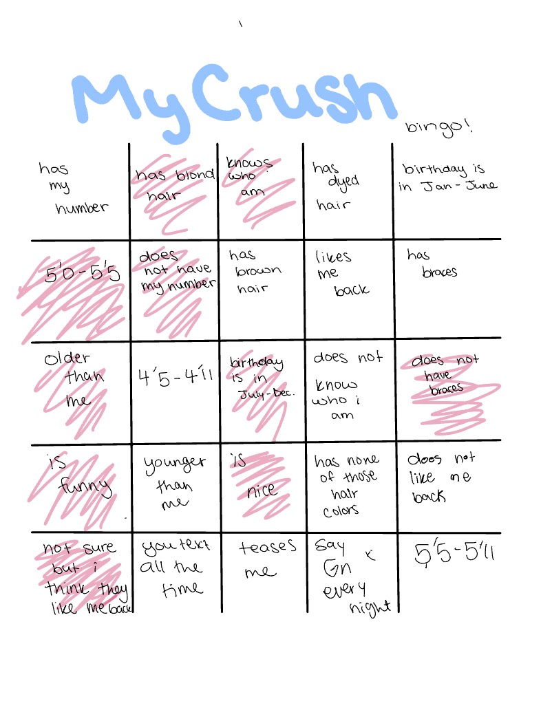 My Crush Bingo Notability Gallery 7139