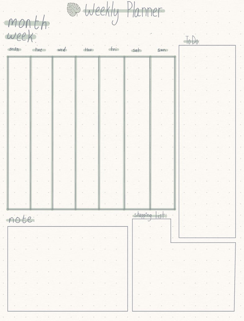 Plant based weekly planner notability gallery