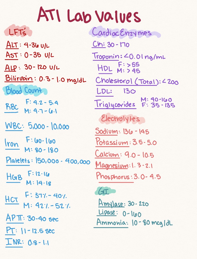 ATI Lab Values Notability Gallery