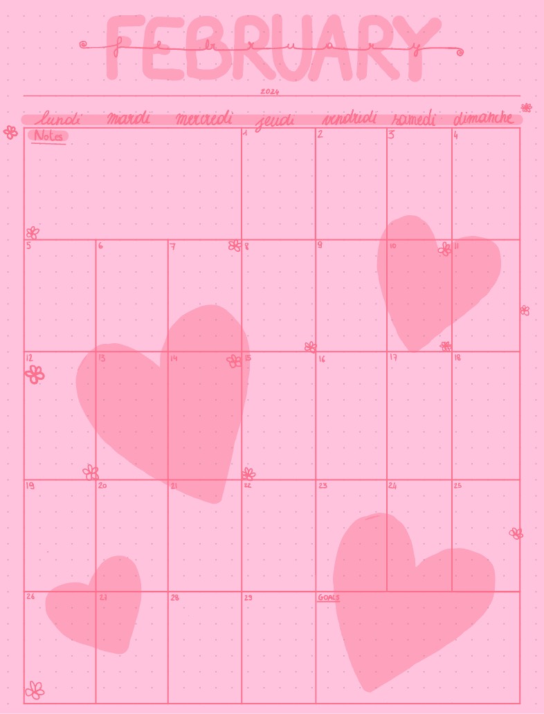 February Calendar 2024 Calendrier Février 2024 - Notability Gallery