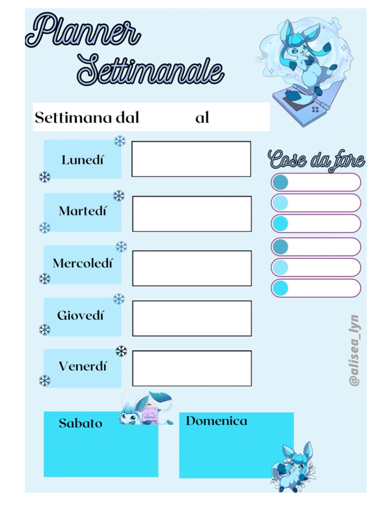 Planner Settimanale Glaceon - Notability Gallery