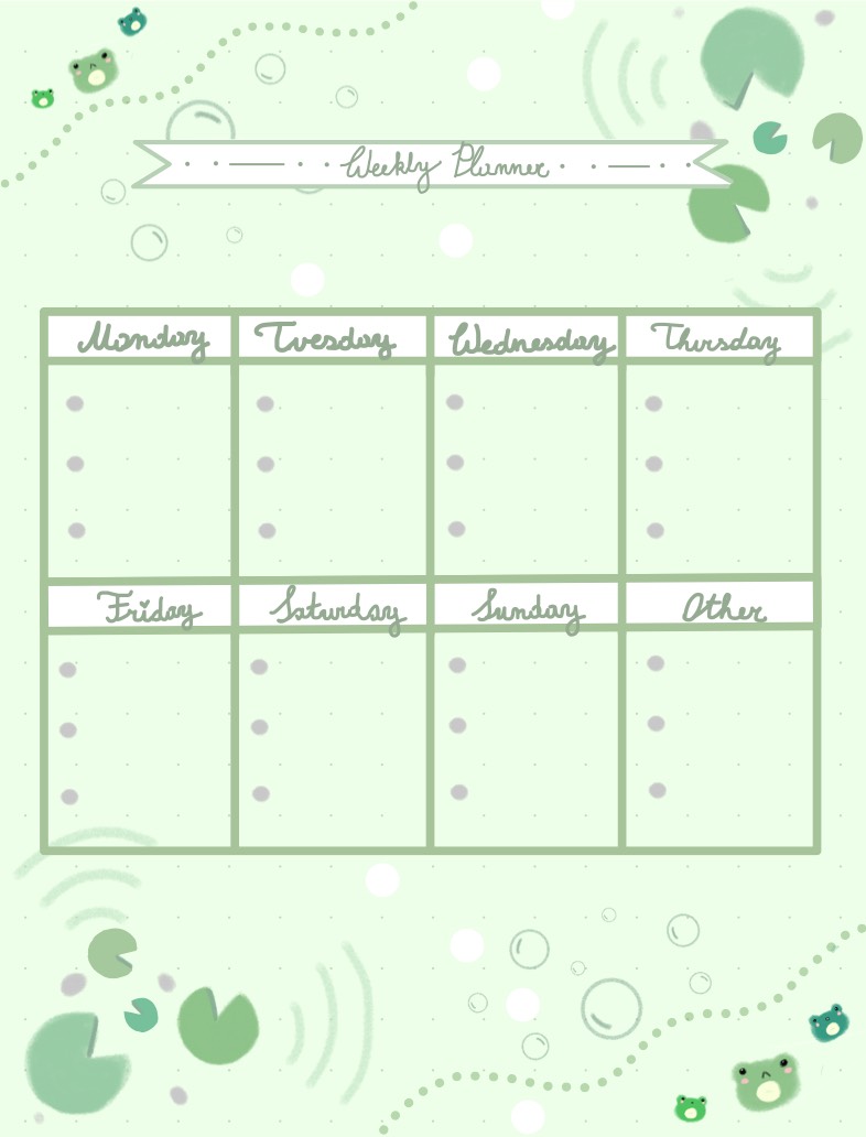 Frog Pond Weekly Planner 🪷 - Notability Gallery
