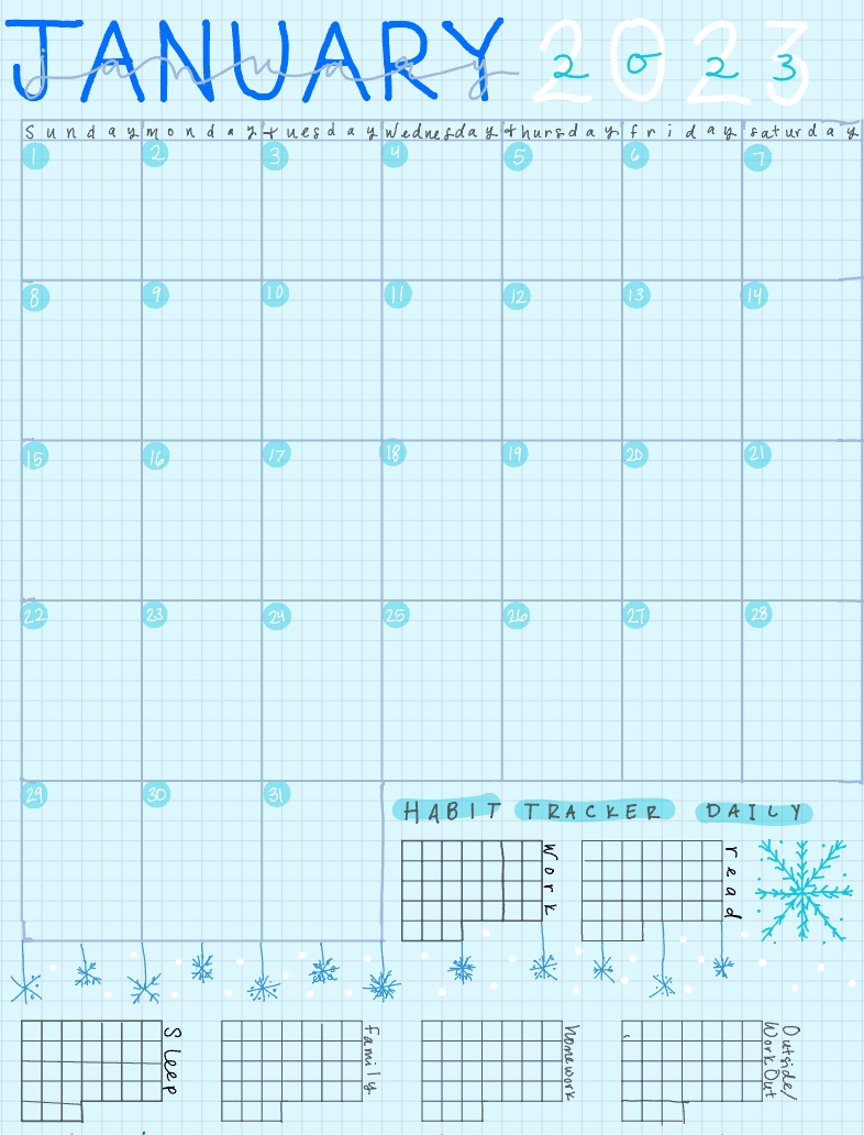 January Calendar & Habit Tracker - Notability Gallery