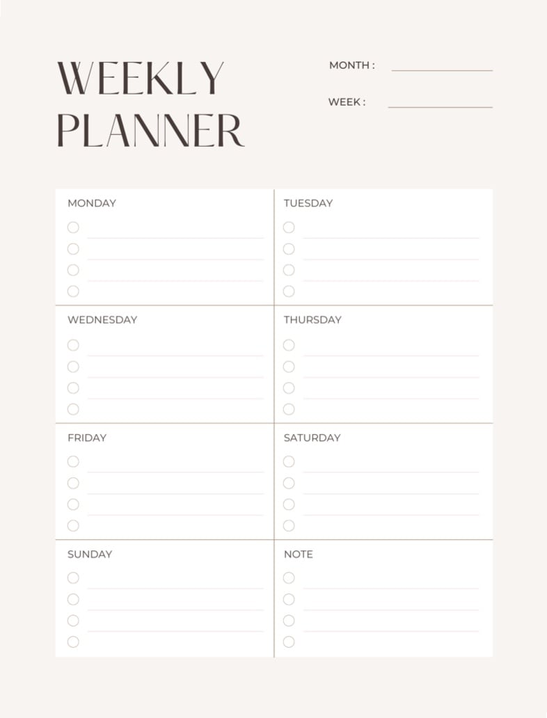 Monthly Weekly Daily Planner Printable