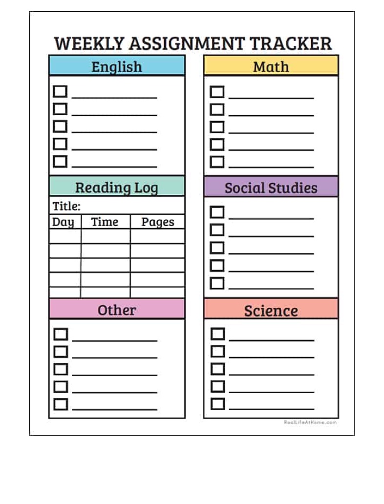 Weekly Assignment Tracker - Notability Gallery