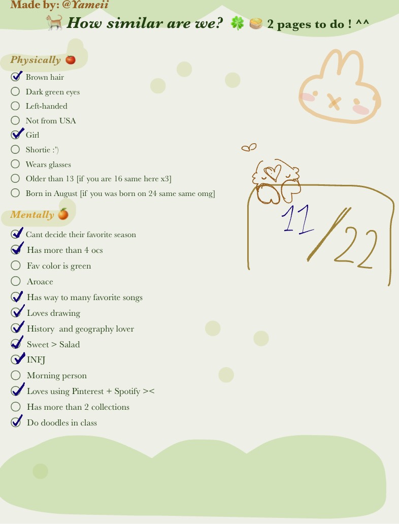 🍏Are We Similar ? [2 Pages] - Notability Gallery