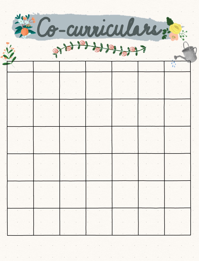 Unplanned Activities Unplanned Co Curricular Activities Planner - Notability Gallery