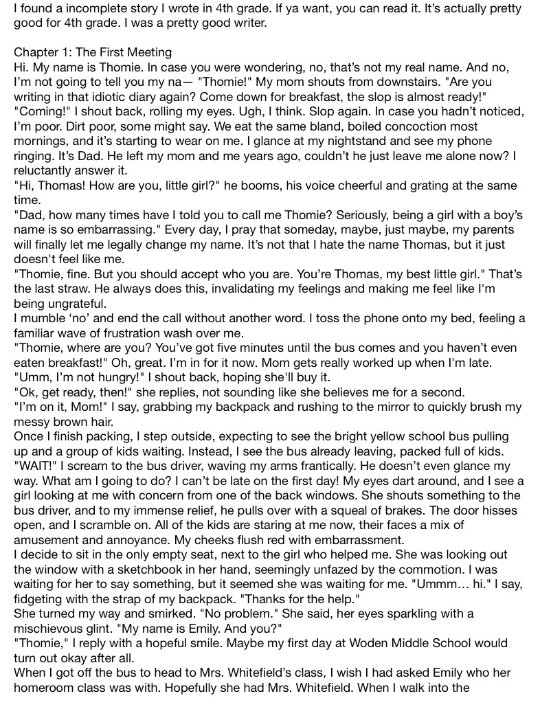 4th Grade Incomplete Story - Notability Gallery