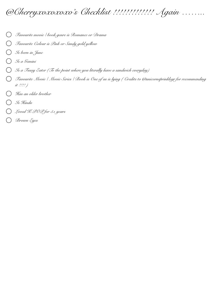 @Cherryxoxoxoxo’s Checklist !!!!!!!!!!!!!!!!! - Notability Gallery