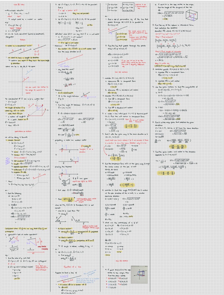 Vectors: 2D And 3D Space, Eq. Of Lines - Notability Gallery