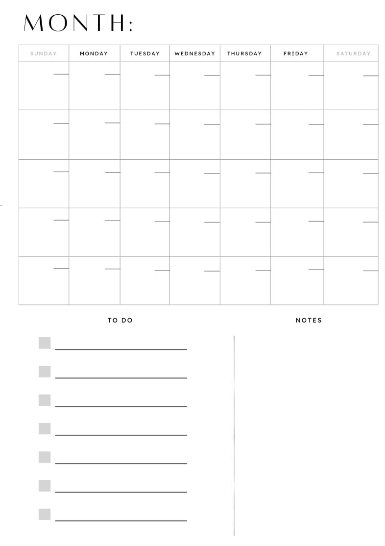 Customizable Monthly Planner - Notability Gallery