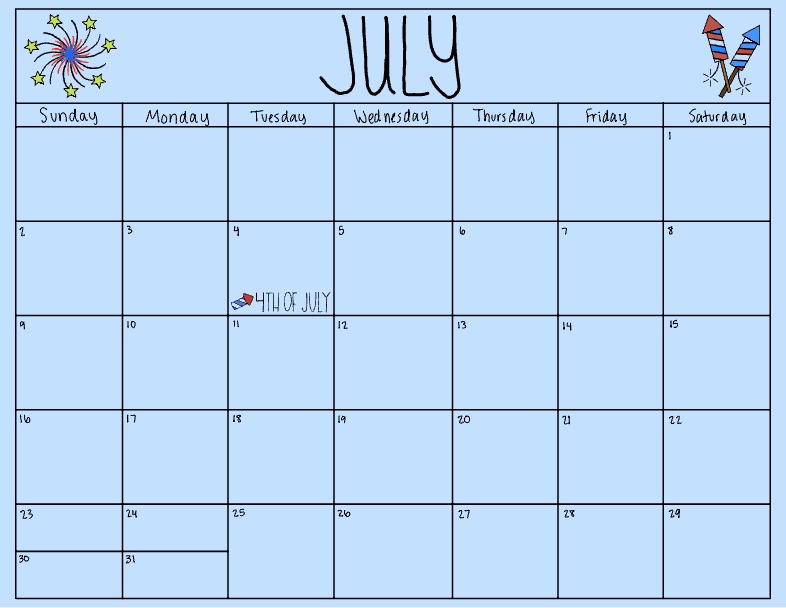 July Calendar Notability Gallery