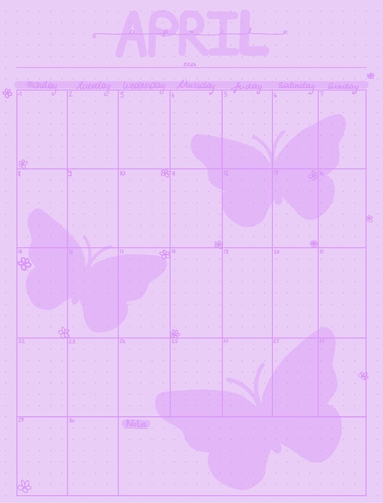 April Calendar 2024 Calendrier Avril 2024 Notability Gallery