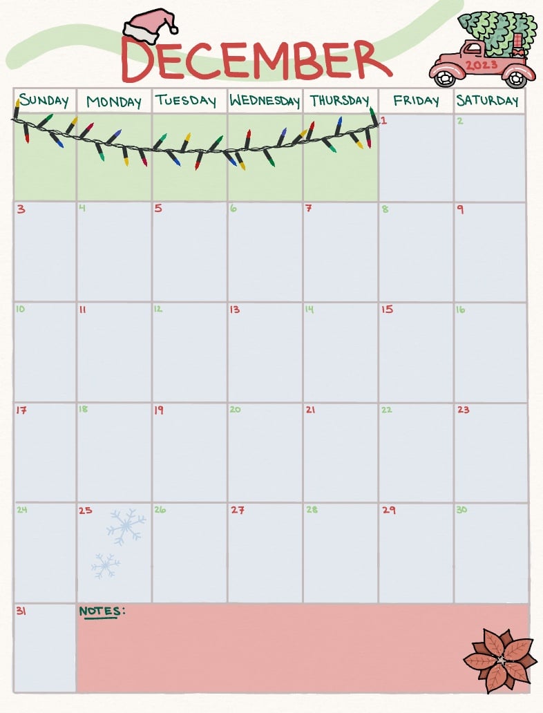 December 2023 Calendar - Notability Gallery