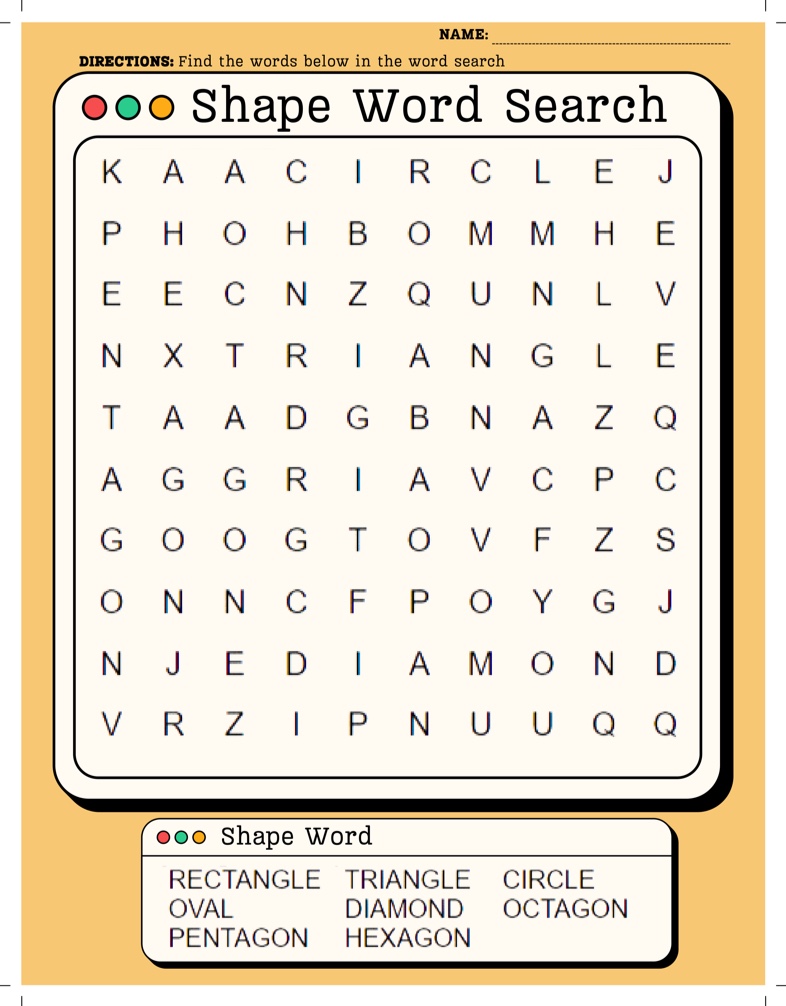 Shapes Word Search - Notability Gallery