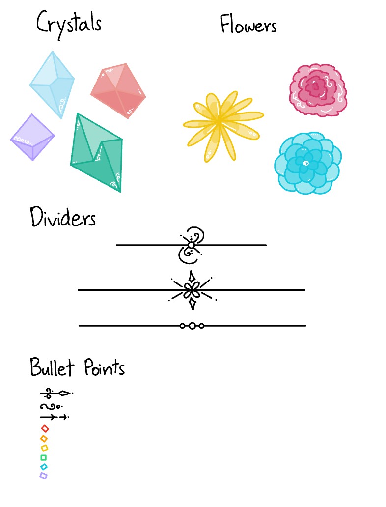 Flower And Crystal Stickers - Notability Gallery