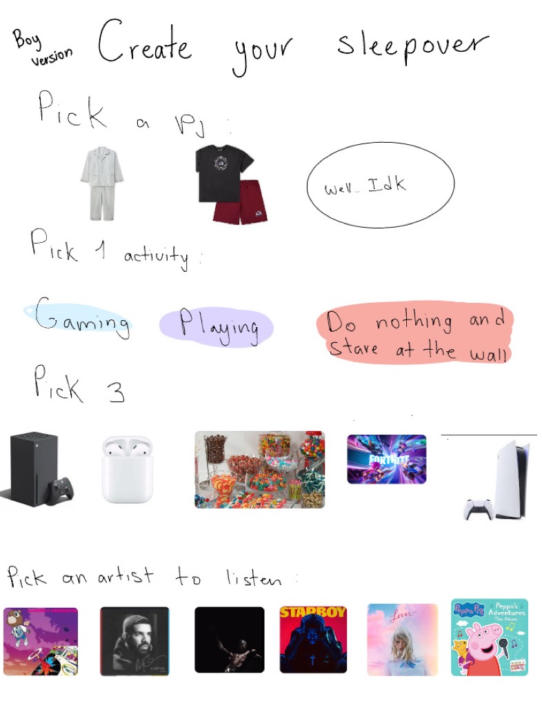 Create Your Sleepover 🤍. Boy Version - Notability Gallery