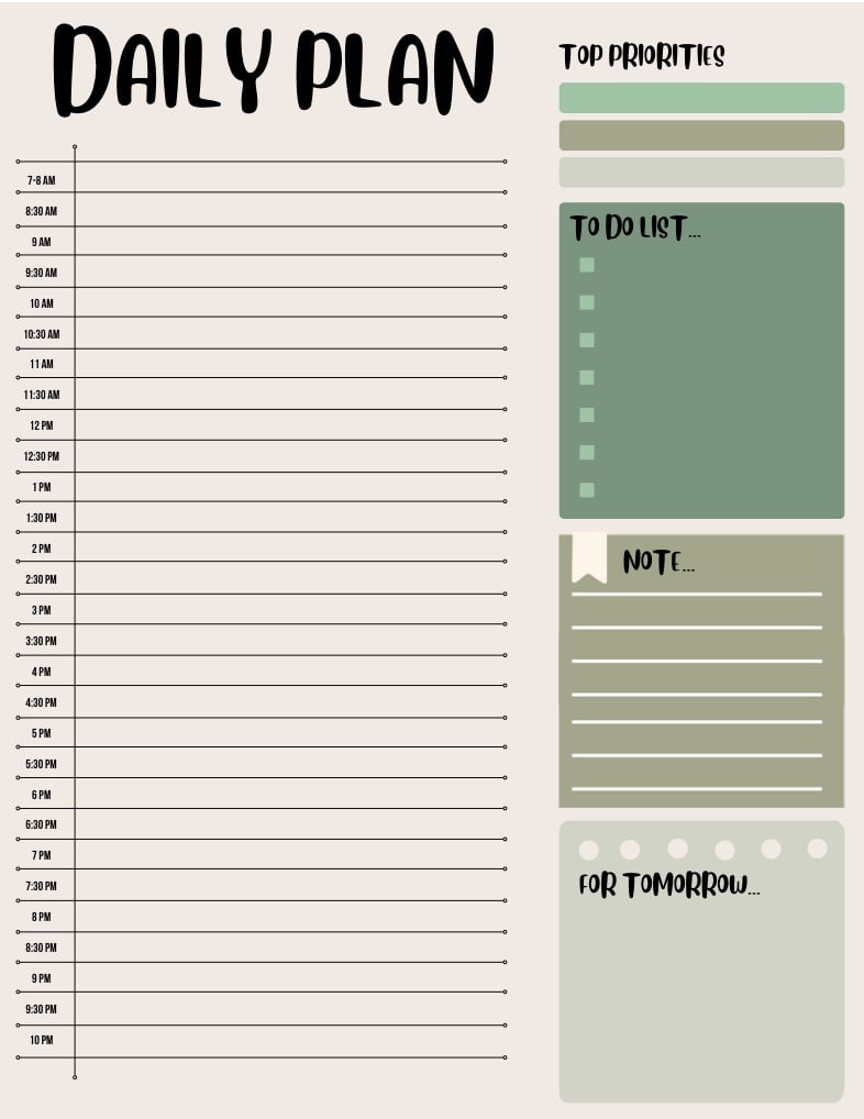 Daily Planner Sage Green Notability Gallery