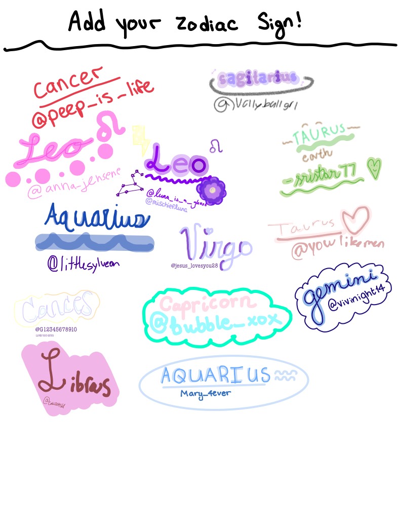 Add Your Zodiac Sign! ♌️ - Notability Gallery