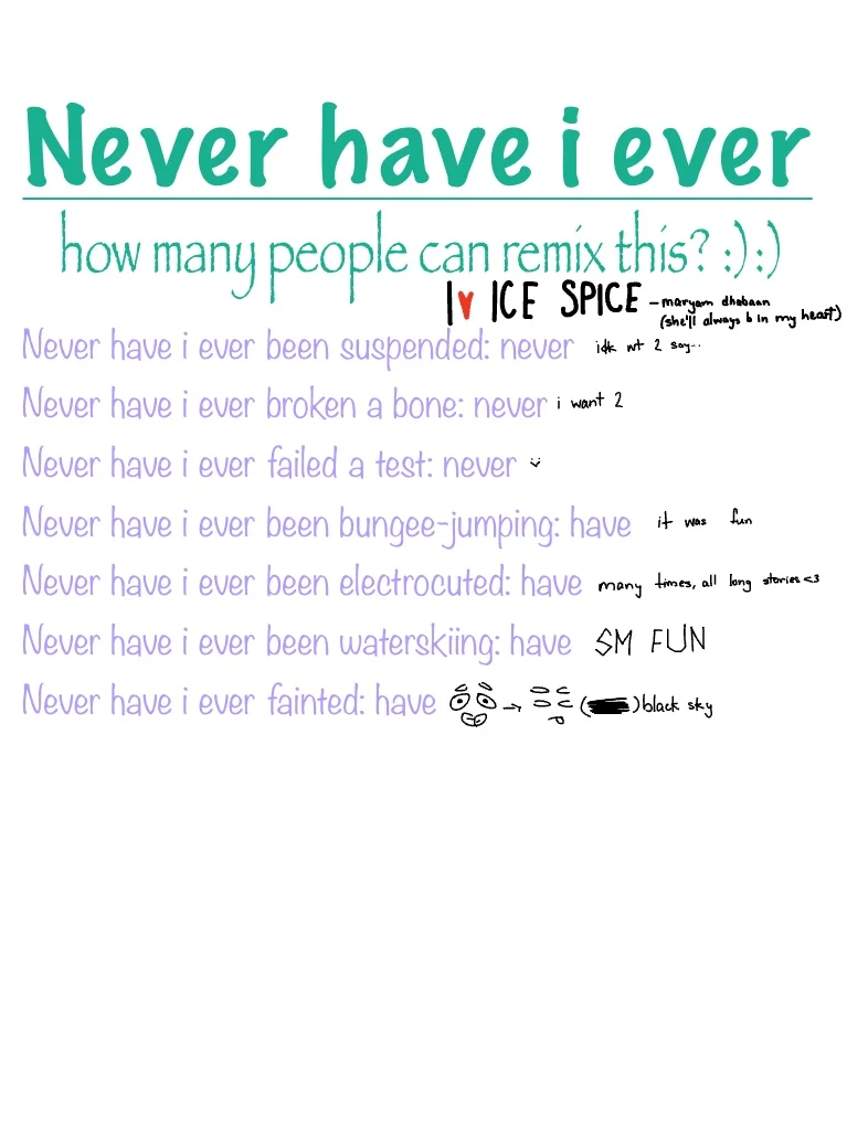 EXTREME Never Have I Ever (see How Many People Can Remix This ;) -  Notability Gallery