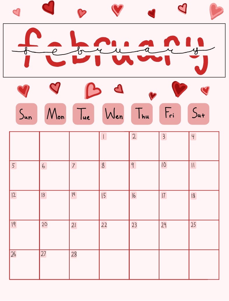 February Calendar 💕 - Notability Gallery