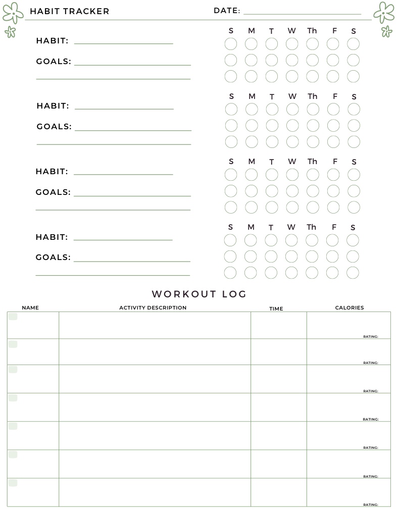 Habit Tracker + Workout Log - Notability Gallery