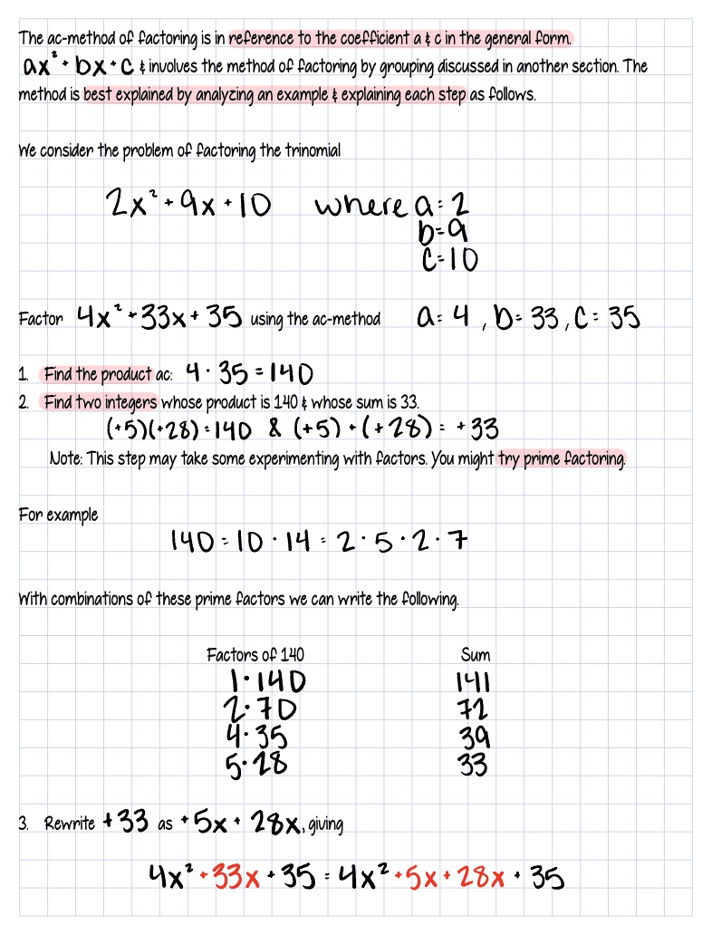 6 3b Factoring Trinomials By Grouping Notability Gallery