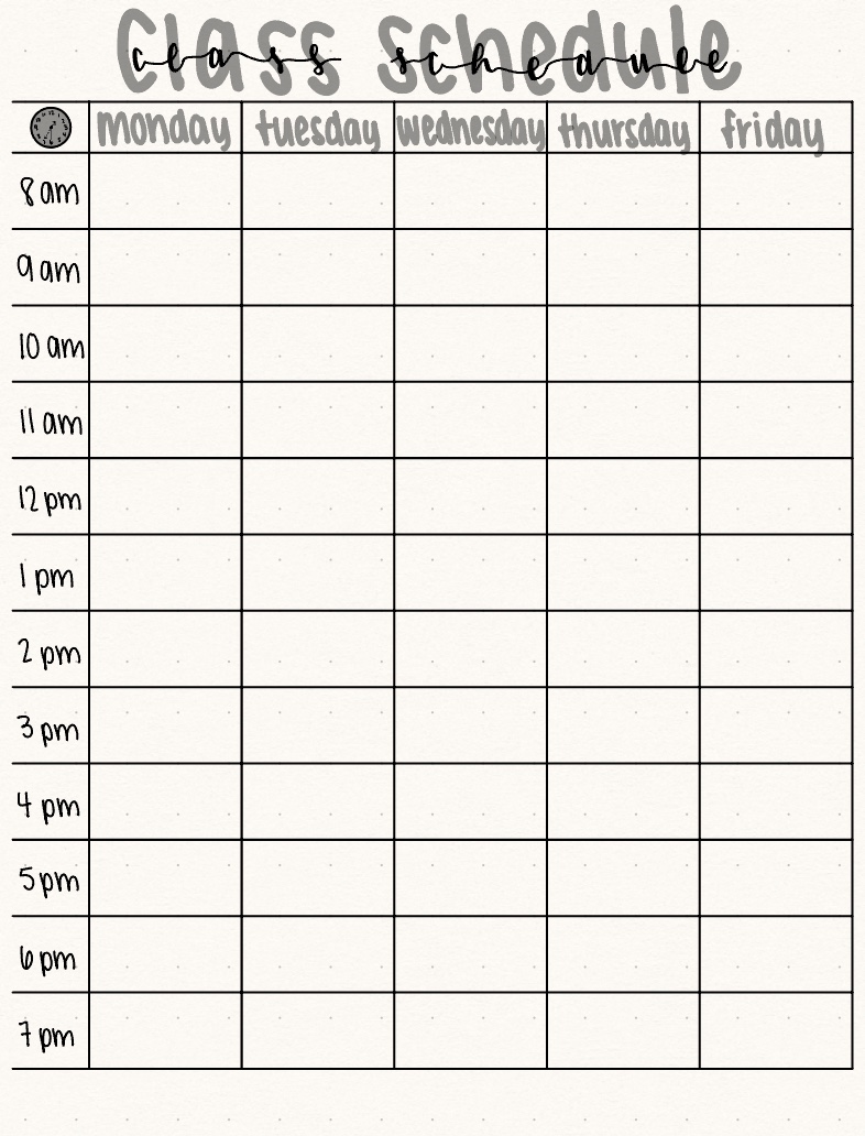Class Schedule - Notability Gallery