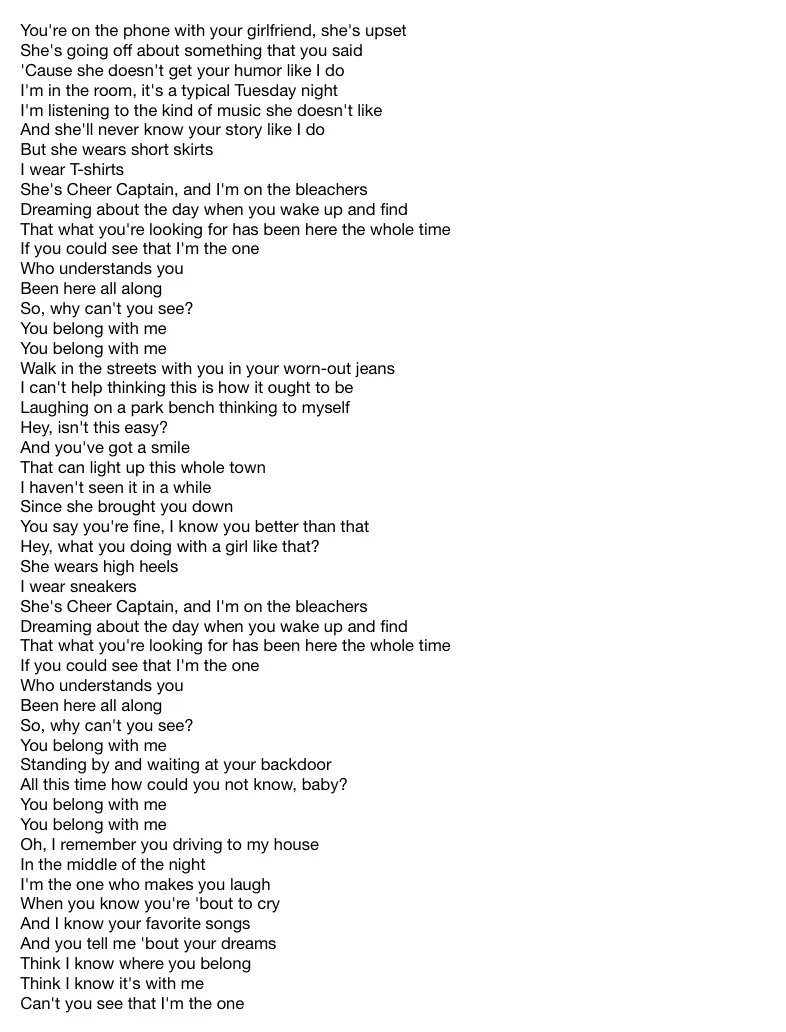 Lyrics for You