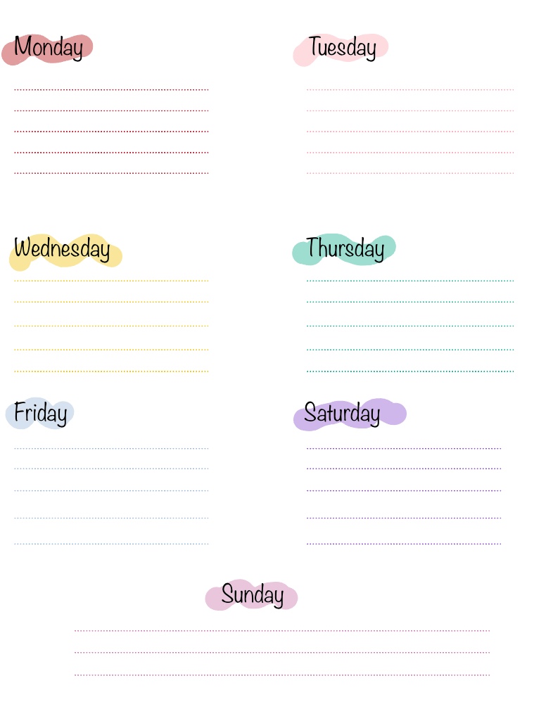 Weekly Planner (rainbow) - Notability Gallery