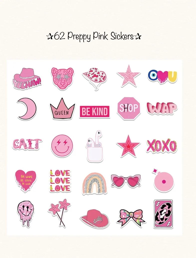 Preppy Pink Stickers