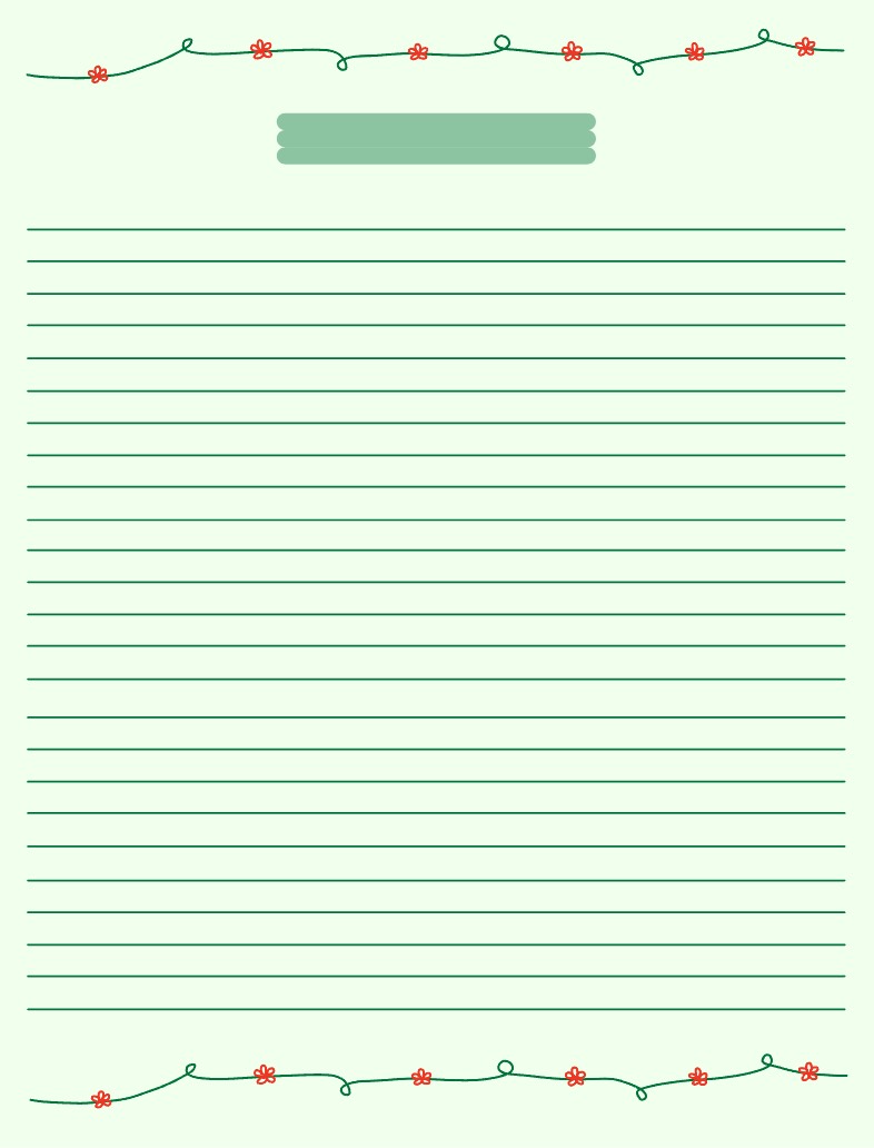 Green & Red Flower Note Template - Notability Gallery