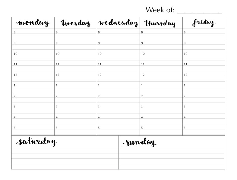 Weekly Schedule - Notability Gallery