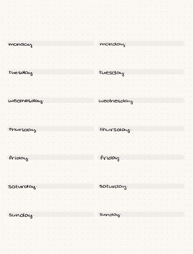 2 Week Planner Template - Notability Gallery