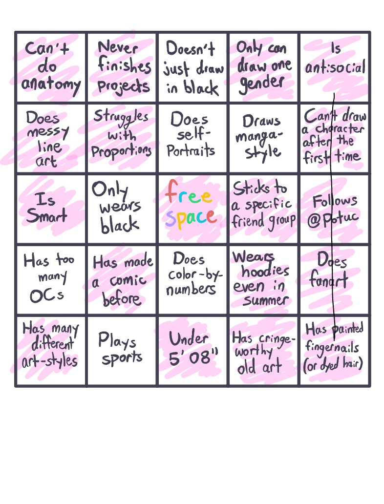 Artist Bingo - Notability Gallery