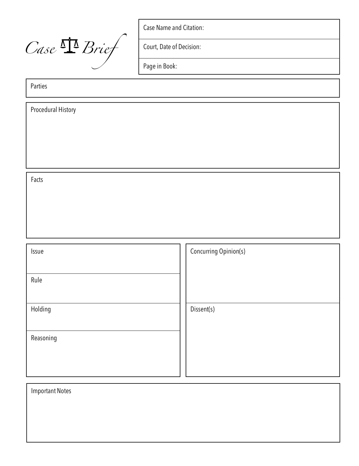 Case Brief Template Notability Gallery