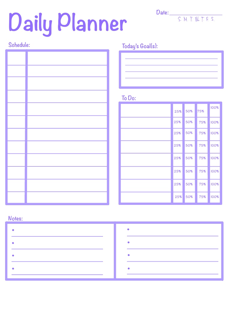 Aesthetic Purple Daily Planner Template 12.02.22 - Notability Gallery