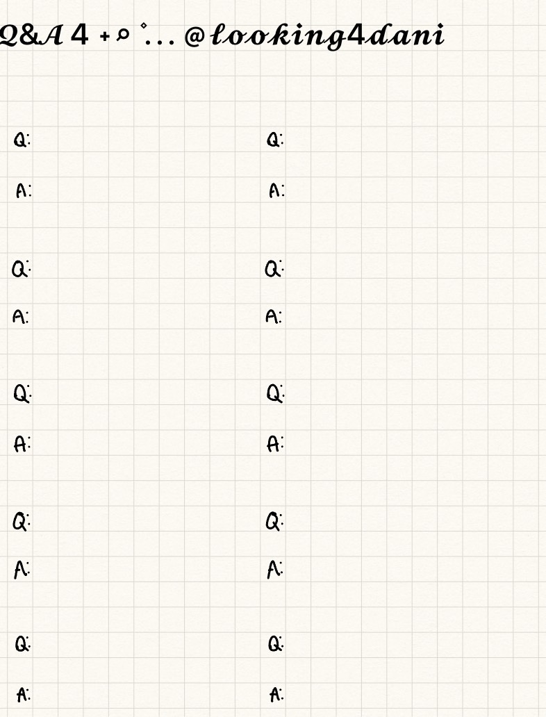 Q&A ˖⌕ ۫ . . . ﹫ - Notability Gallery