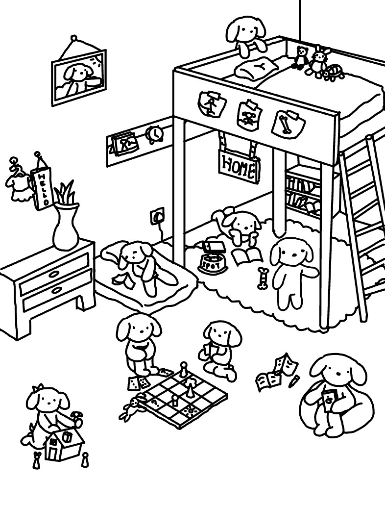 Bedroom Colouring Page - Notability Gallery
