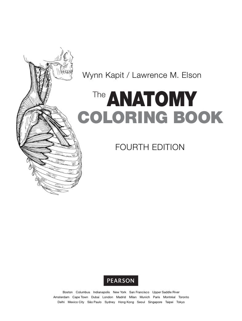 Anatomy Coloring Book Wynn Kapit Lawrence M. Elson Pearson 2013