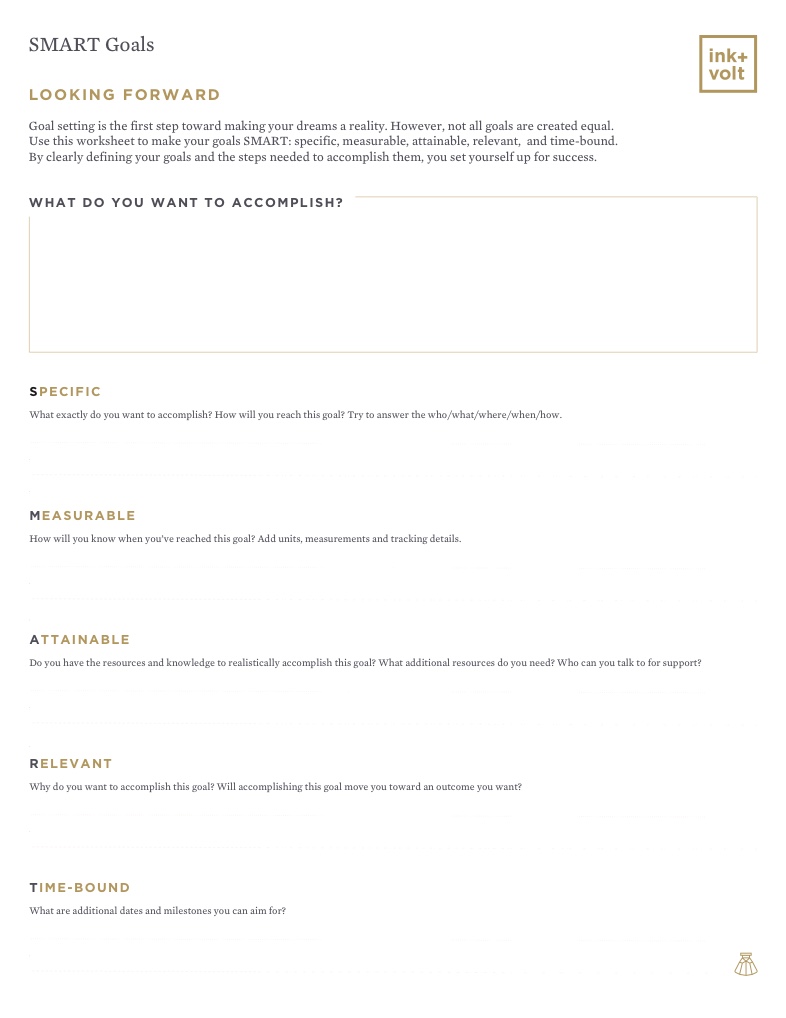 SMART Goal Worksheet - Notability Gallery